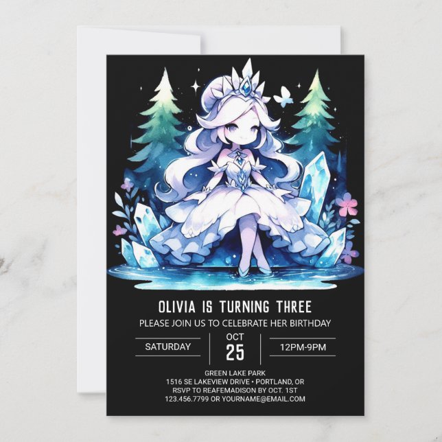 Convite Princesa Simples - Aniversário (Frente)