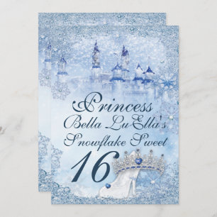Convite Princesa Snowflake Sweet 16 Mis Quince