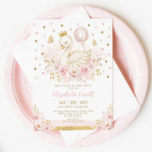 Princesa Swan Dourada rosa com Chá de fraldas Balã