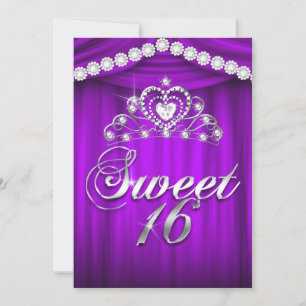Convite Princesa Sweet 16 Partido Roxo Dcolza Tiara