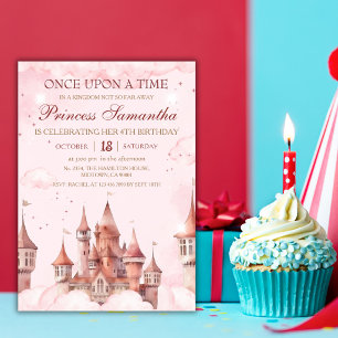 Convite Princesa terceiro aniversário conto de fadas mágic