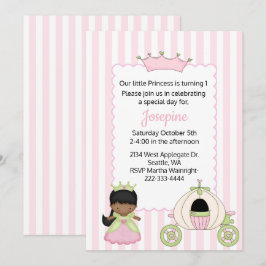 Convite Princesa Themed Baby Girl Primeiro Aniversário