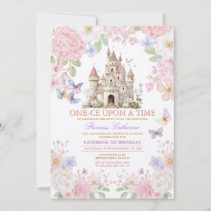 Convite Princesa UMA VEZ Um dia de aniversário Castelo Flo