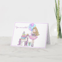 Princesa Unicorn Modern Girly Watercolor Aniversár