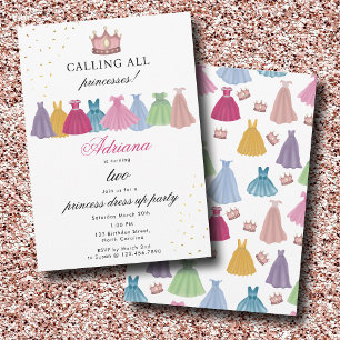 Convite Princesa Vestida Fairytala Vestir Garota Aniversár