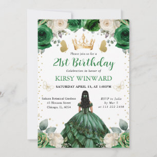 Convite Princesa Western de Aniversário de Vestido Verde