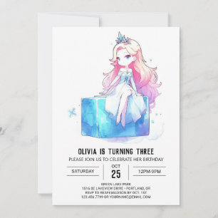 Convite Princesa Whimsical Personalizada Aniversário