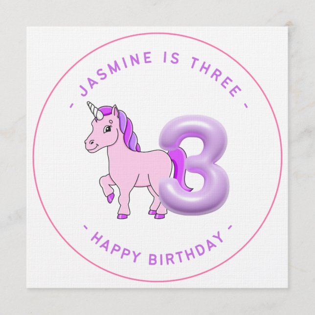 Convite princesas aniversário de 3 anos (Frente)