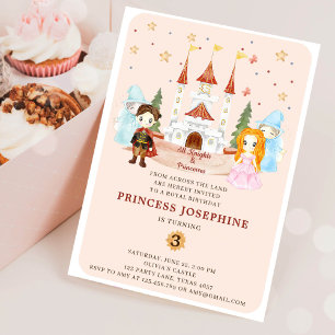 Convite Princesas e Cavalheiros Aniversário de Menina