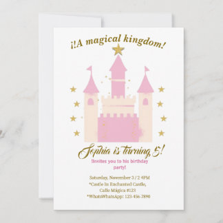 Convite Princess and Castle Birthday Invitation | "Childre