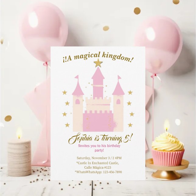 Convite Princess and Castle Birthday Invitation | "Childre (Criador carregado)