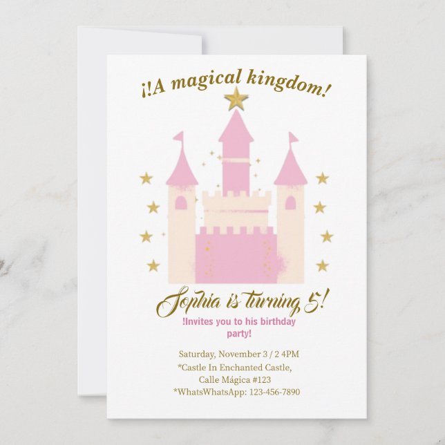 Convite Princess and Castle Birthday Invitation | "Childre (Frente)