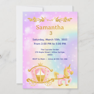 Convite Princess Birthday Samantha 3 Birthday Party