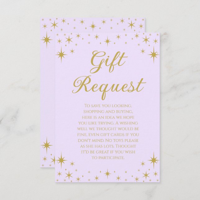 Convite Princess Royal Birthday Gift Request Card (Frente/Verso)