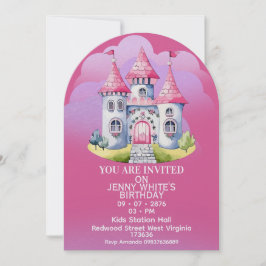 Convite Princess Themed Girl Birthday Invitation