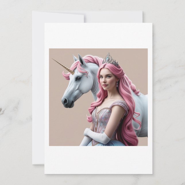 Convite princesse et licorne (Frente)