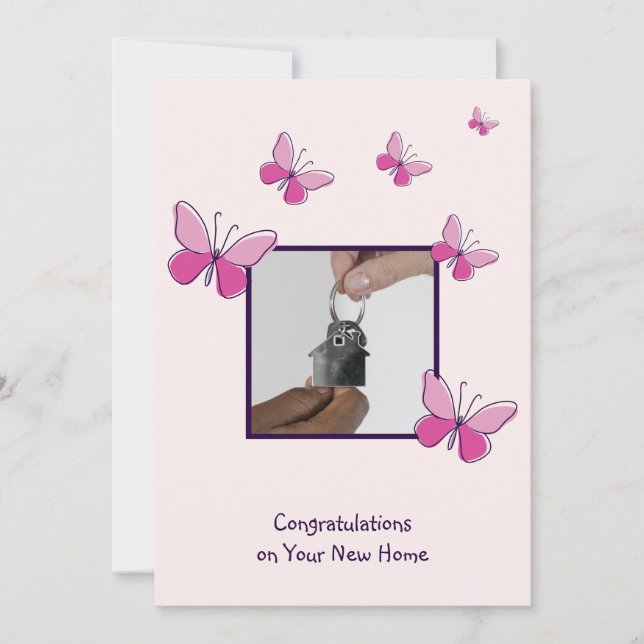 Convite Principais Parabéns de fotos na sua nova placa pri (Frente)