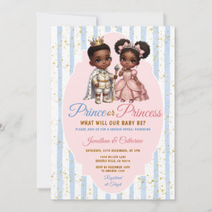 Convite Príncipe ou Princesa Afro Revelação de Gênero Dour
