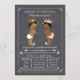 Convite Príncipe ou Princesa Gênero Revelam Afro-Americano