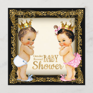 Convite Príncipe ou Princesa Rico Revelação Chá de fraldas