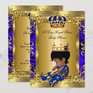 Convite Príncipe Royal Blue Boy Chá de fraldas Regal Doura
