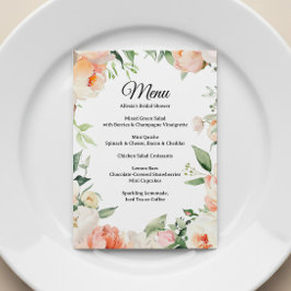 Convite Printable Floral Bridal Shower Menu