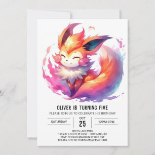 Convite Printable Fox Birthday