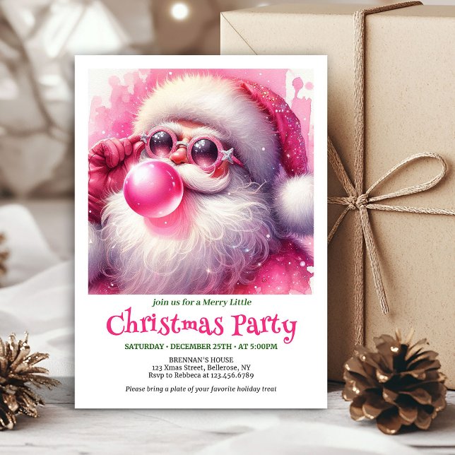 Convite Printable Funny Santa Sunglasses Christmas Invite (Printable Funny Santa Sunglasses Christmas Invitation

)