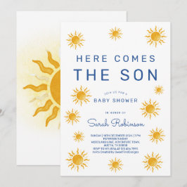 Convite Printable Here Comes The Son Baby Shower