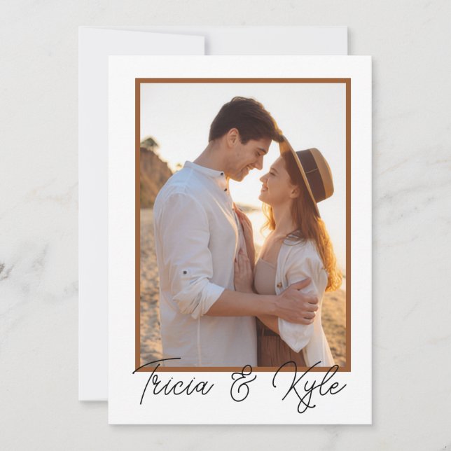 Convite Printable minimalist four-photo wedding (Frente)