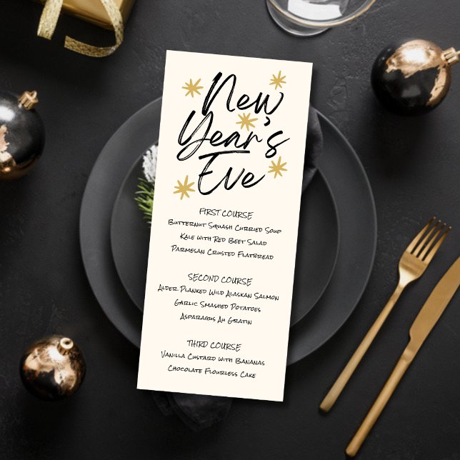 Convite Printable New Years Eve Menu (Criador carregado)