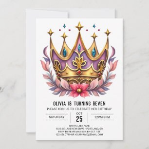 Convite Printable Princess Crown Birthday