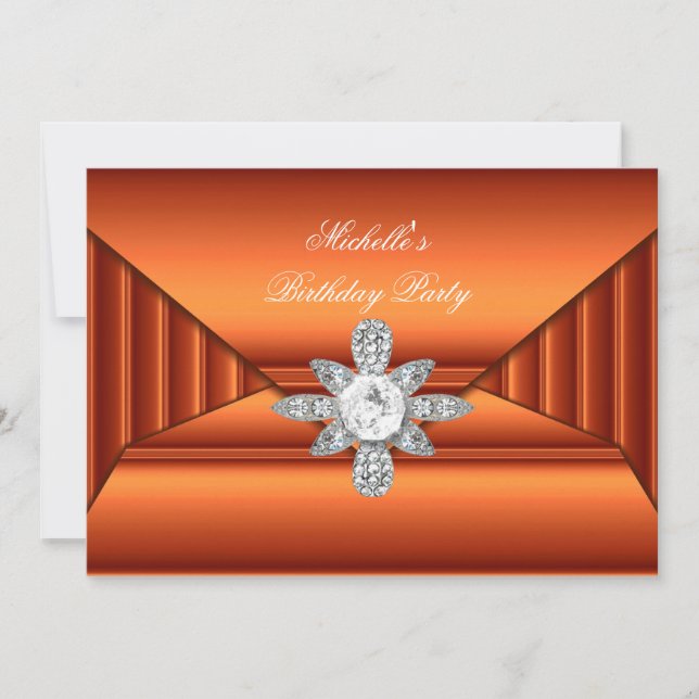 Convite Procura de Festa de aniversário de cor de laranja  (Frente)