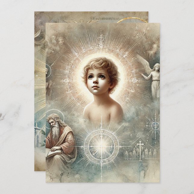 Convite Profecia Bíblica Imprimível de Jesus Scrapbook (Frente/Verso)