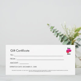 Convite Professional Simple Custom Logo Gift Certificate