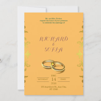 Convite Professional Yellow & Orange Wedding Invitation
