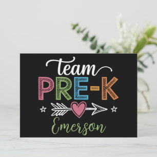 Convite Professor da Equipe de Nome Personalizado Pré-K Pr