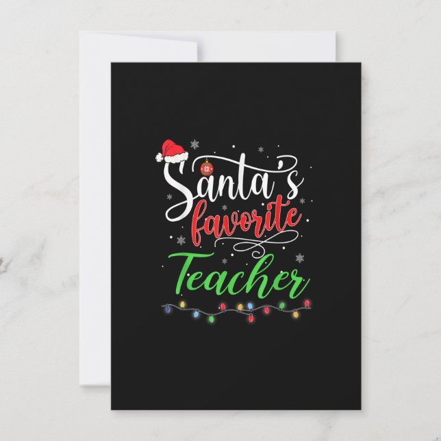 Convite Professor favorito Engraçado Natal Santa Hat (Frente)