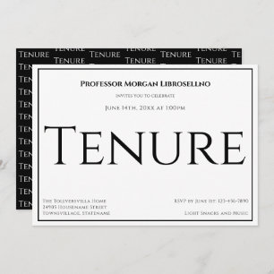 Convite Professor White Black Academic Tenure Party