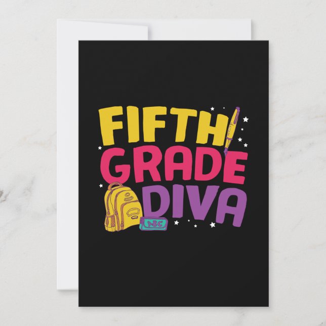 Convite Professora da 5ª Série Diva da Quinta Série (Frente)