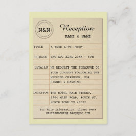 Convite Professora de Livros de Casamento Autor de Recepçã