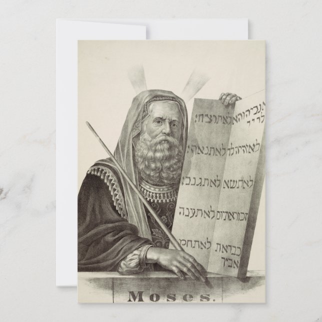 Convite Profeta Moisés com os comprimidos da lei (Frente)