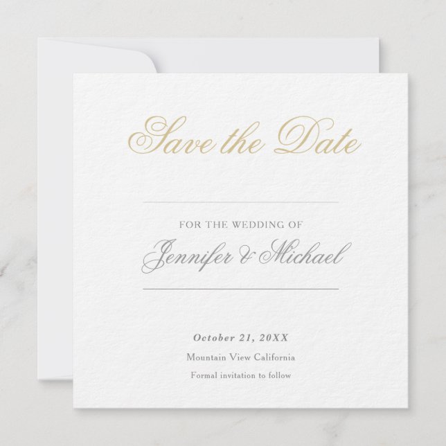 Convite Profissional Minimalista de Casamento (Frente)