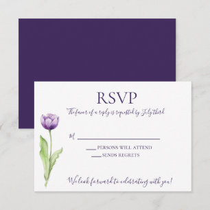 Convite Profundo minimalista - casamento da tulipa do roxo