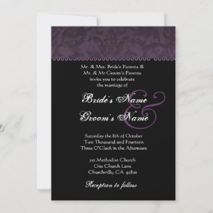 Convite Profundo para Casamento tema damasco de Ba