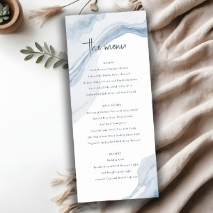 Convite Programa abstrato Blue Coastal Beach Weding