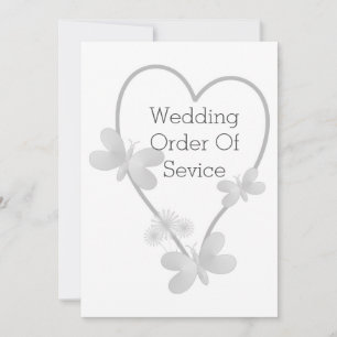 Convite Programa Casamento Borboletas do Coração Silver