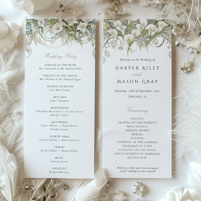 Convite Programa Casamento Calla Lily Pastel Colors (Criador carregado)