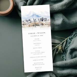 Convite Programa Casamento de Aquarelas de Salt Lake City
