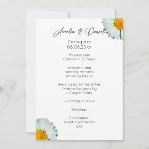 Convite Programa da Cerimônia de Casamento de Verão Rustic